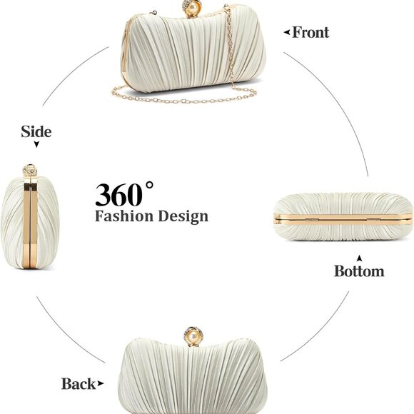 Elegant Gold Evening Clutch with Durable Satin Finish - Perfect for Any Occasion - Picture 7 of 7